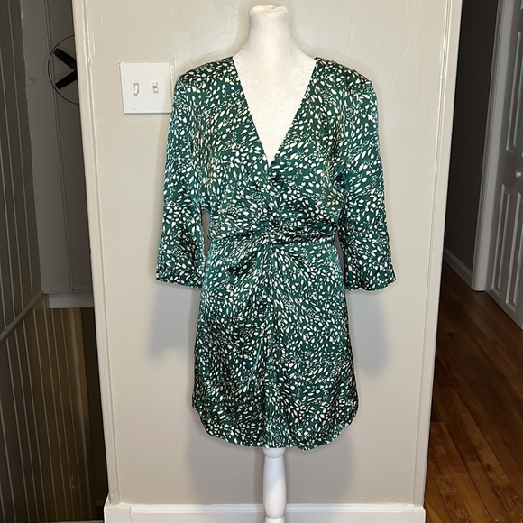 Ba&sh Erika Dress in Green Dot NWT Size 2, Medium - Picture 7 of 12